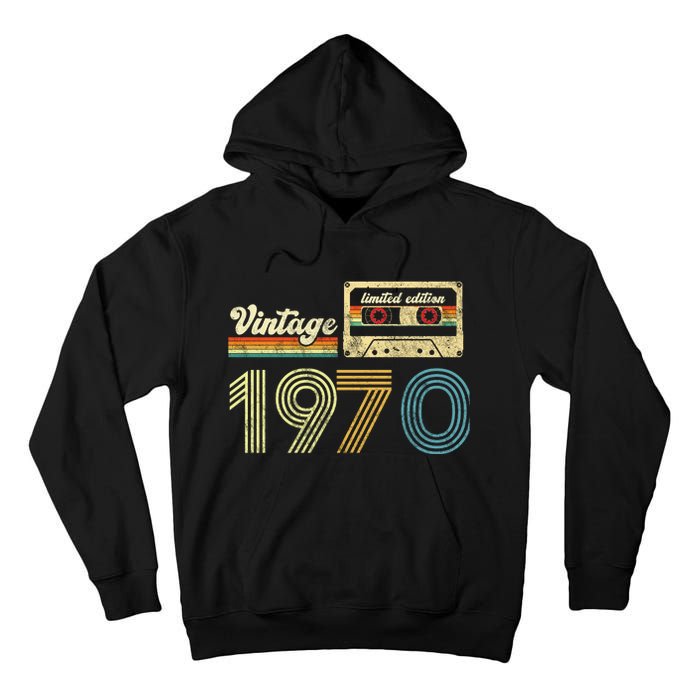 vintage cassette 1970 Retro Birthday 53rd Dad Birthday Gift Grandpa Birthday Tall Hoodie