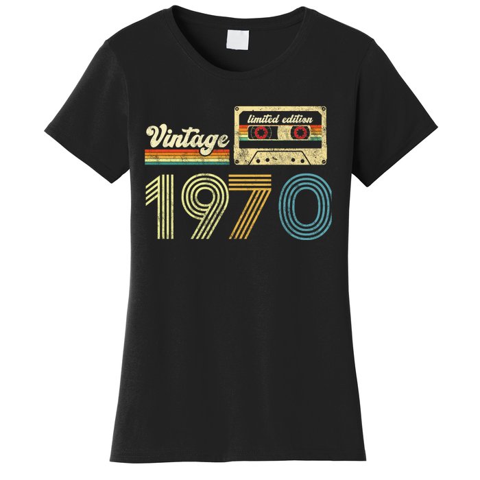 vintage cassette 1970 Retro Birthday 53rd Dad Birthday Gift Grandpa Birthday Women's T-Shirt