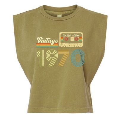 vintage cassette 1970 Retro Birthday 53rd Dad Birthday Gift Grandpa Birthday Garment-Dyed Women's Muscle Tee