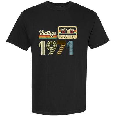 vintage cassette 1971 Retro Birthday 52nd Dad Birthday Gift Grandpa Birthday Garment-Dyed Heavyweight T-Shirt