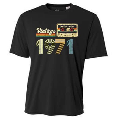 vintage cassette 1971 Retro Birthday 52nd Dad Birthday Gift Grandpa Birthday Cooling Performance Crew T-Shirt