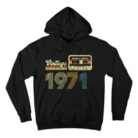 vintage cassette 1971 Retro Birthday 52nd Dad Birthday Gift Grandpa Birthday Hoodie