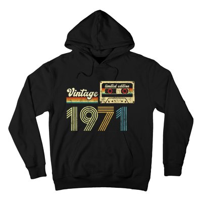 vintage cassette 1971 Retro Birthday 52nd Dad Birthday Gift Grandpa Birthday Hoodie