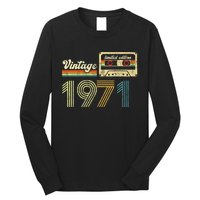 vintage cassette 1971 Retro Birthday 52nd Dad Birthday Gift Grandpa Birthday Long Sleeve Shirt