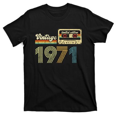 vintage cassette 1971 Retro Birthday 52nd Dad Birthday Gift Grandpa Birthday T-Shirt