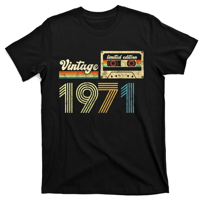 vintage cassette 1971 Retro Birthday 52nd Dad Birthday Gift Grandpa Birthday T-Shirt