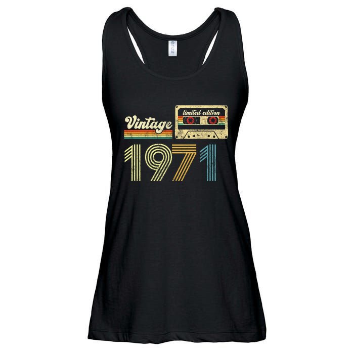 vintage cassette 1971 Retro Birthday 52nd Dad Birthday Gift Grandpa Birthday Ladies Essential Flowy Tank