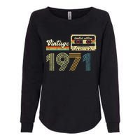 vintage cassette 1971 Retro Birthday 52nd Dad Birthday Gift Grandpa Birthday Womens California Wash Sweatshirt