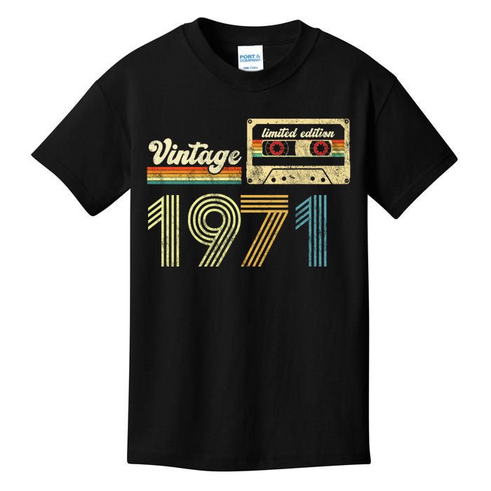 vintage cassette 1971 Retro Birthday 52nd Dad Birthday Gift Grandpa Birthday Kids T-Shirt