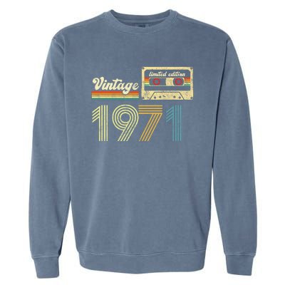 vintage cassette 1971 Retro Birthday 52nd Dad Birthday Gift Grandpa Birthday Garment-Dyed Sweatshirt