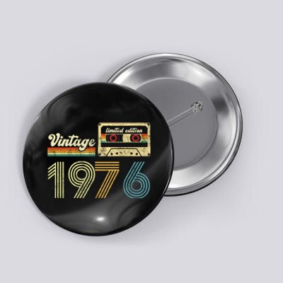 vintage cassette 1976 Retro Birthday 47th Dad Birthday Gift Grandpa Birthday Button