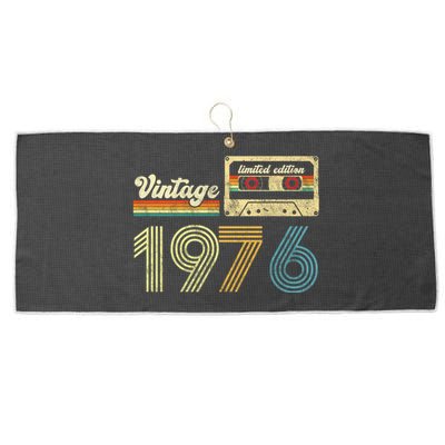 vintage cassette 1976 Retro Birthday 47th Dad Birthday Gift Grandpa Birthday Large Microfiber Waffle Golf Towel