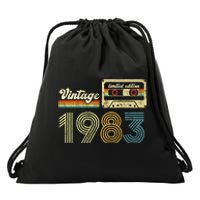 vintage cassette 1983 Retro Birthday 40th Dad Birthday Gift Grandpa Birthday Drawstring Bag