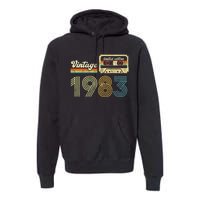 vintage cassette 1983 Retro Birthday 40th Dad Birthday Gift Grandpa Birthday Premium Hoodie