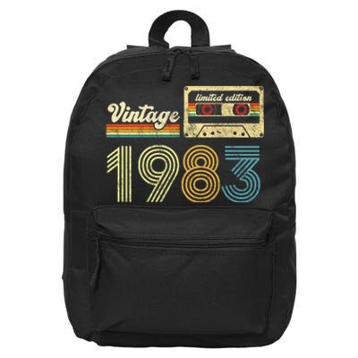 vintage cassette 1983 Retro Birthday 40th Dad Birthday Gift Grandpa Birthday 16 in Basic Backpack