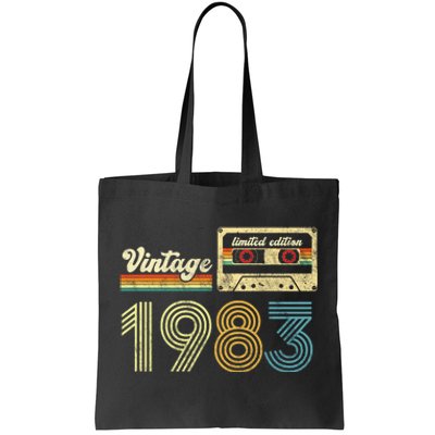 vintage cassette 1983 Retro Birthday 40th Dad Birthday Gift Grandpa Birthday Tote Bag