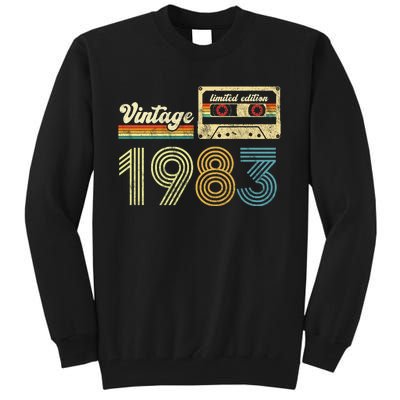 vintage cassette 1983 Retro Birthday 40th Dad Birthday Gift Grandpa Birthday Tall Sweatshirt