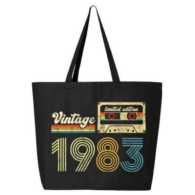 vintage cassette 1983 Retro Birthday 40th Dad Birthday Gift Grandpa Birthday 25L Jumbo Tote