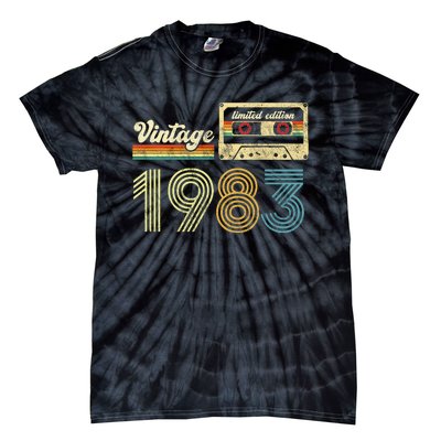 vintage cassette 1983 Retro Birthday 40th Dad Birthday Gift Grandpa Birthday Tie-Dye T-Shirt