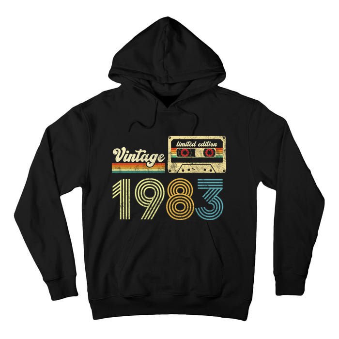 vintage cassette 1983 Retro Birthday 40th Dad Birthday Gift Grandpa Birthday Tall Hoodie