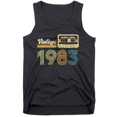 vintage cassette 1983 Retro Birthday 40th Dad Birthday Gift Grandpa Birthday Tank Top