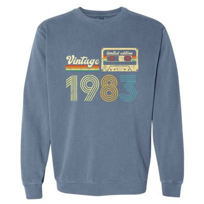 vintage cassette 1983 Retro Birthday 40th Dad Birthday Gift Grandpa Birthday Garment-Dyed Sweatshirt