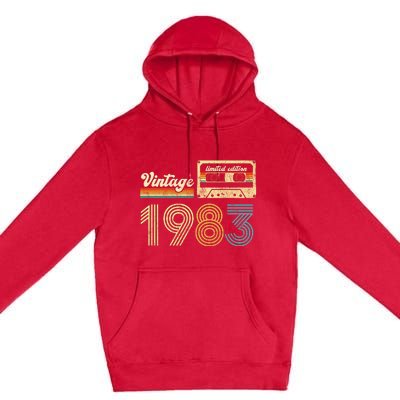 vintage cassette 1983 Retro Birthday 40th Dad Birthday Gift Grandpa Birthday Premium Pullover Hoodie