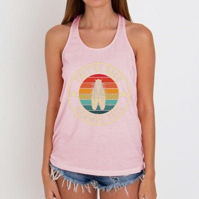 Vintage Cicada 2024 They Are Back Summer 2024 Women's Knotted Racerback Tank