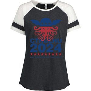 Vote Cthulhu 2024 Enza Ladies Jersey Colorblock Tee