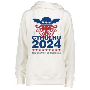 Vote Cthulhu 2024 Womens Funnel Neck Pullover Hood