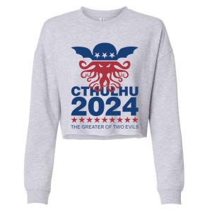 Vote Cthulhu 2024 Cropped Pullover Crew