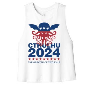 Vote Cthulhu 2024 Women's Racerback Cropped Tank