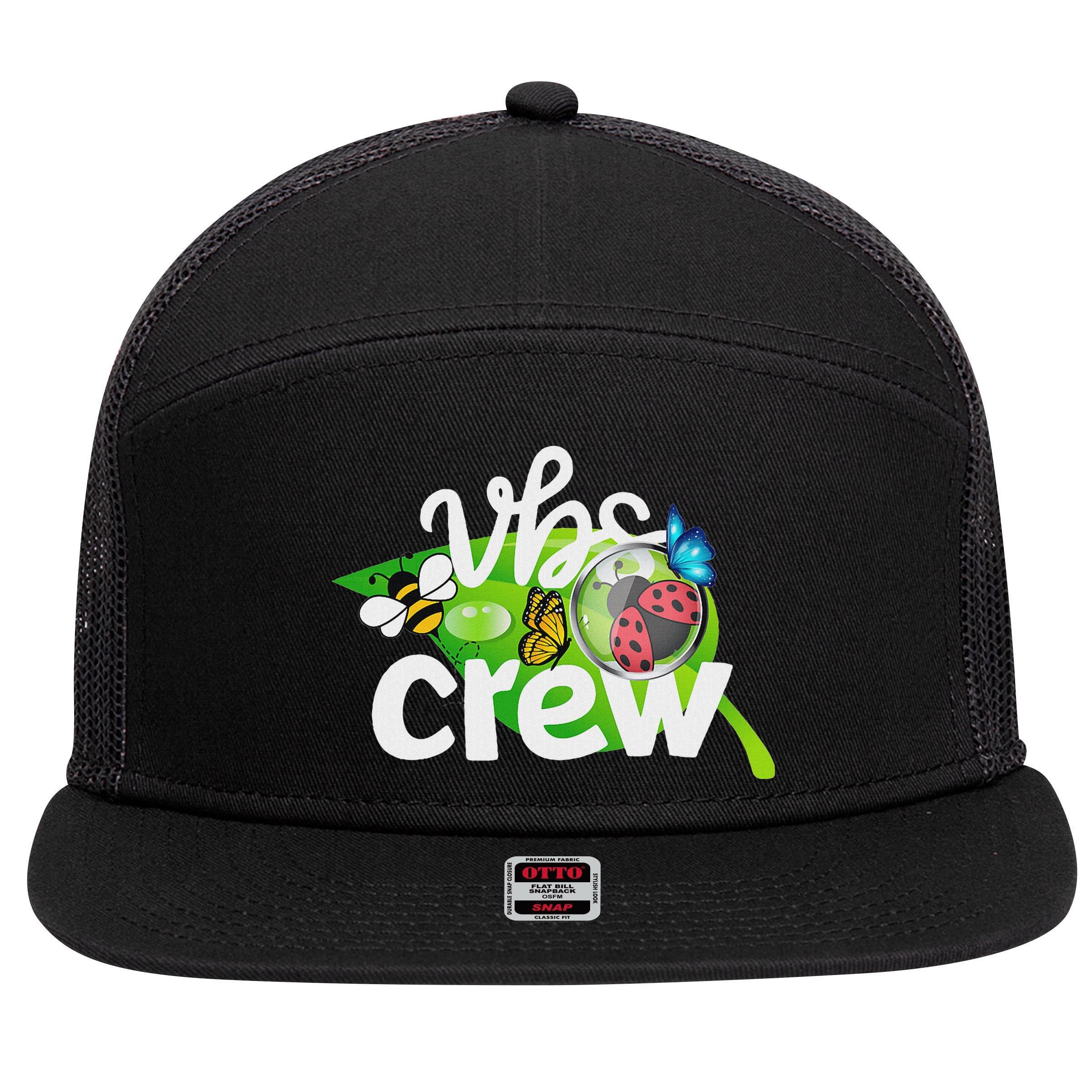 Vbs Crew 2025 Magnified Smallest Insects 7 Panel Mesh Trucker Snapback Hat