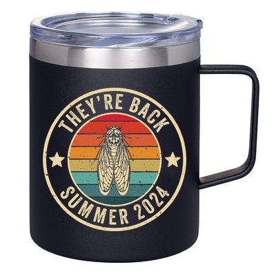Vintage Cicada 2024 They Are Back Summer 2024 12oz Stainless Steel Coffee Mug