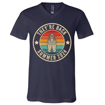 Vintage Cicada 2024 They Are Back Summer 2024 V-Neck T-Shirt