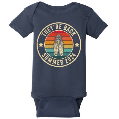 Vintage Cicada 2024 They Are Back Summer 2024 Baby Bodysuit