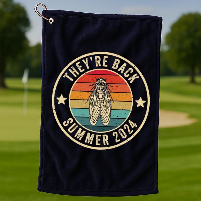 Vintage Cicada 2024 They Are Back Summer 2024 Golf Towel