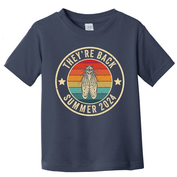 Vintage Cicada 2024 They Are Back Summer 2024 Toddler T-Shirt