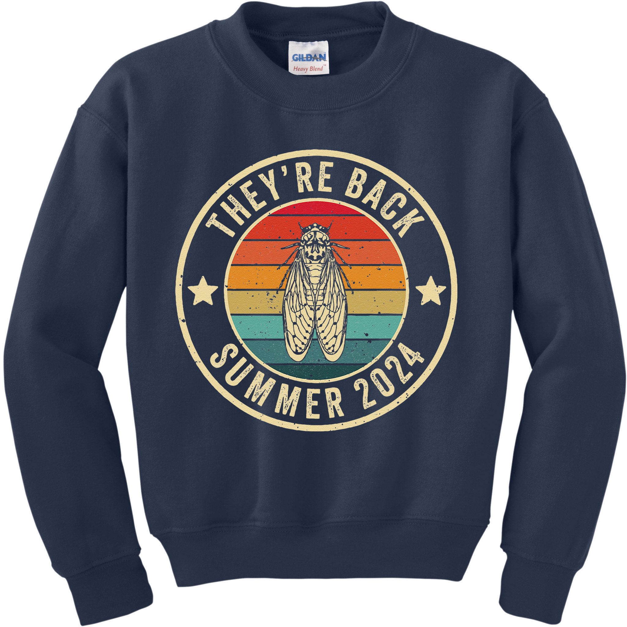 Vintage Cicada 2024 They Are Back Summer 2024 Kids Sweatshirt