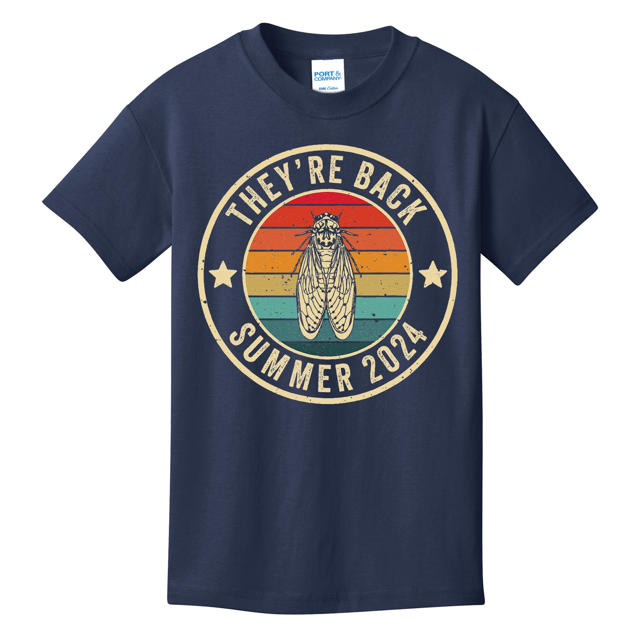 Vintage Cicada 2024 They Are Back Summer 2024 Kids T-Shirt