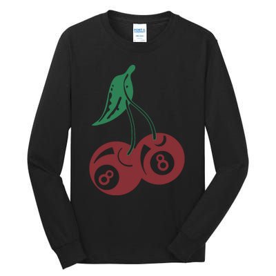 Vintage Cherry 8 Ball 90s Graphic Tall Long Sleeve T-Shirt