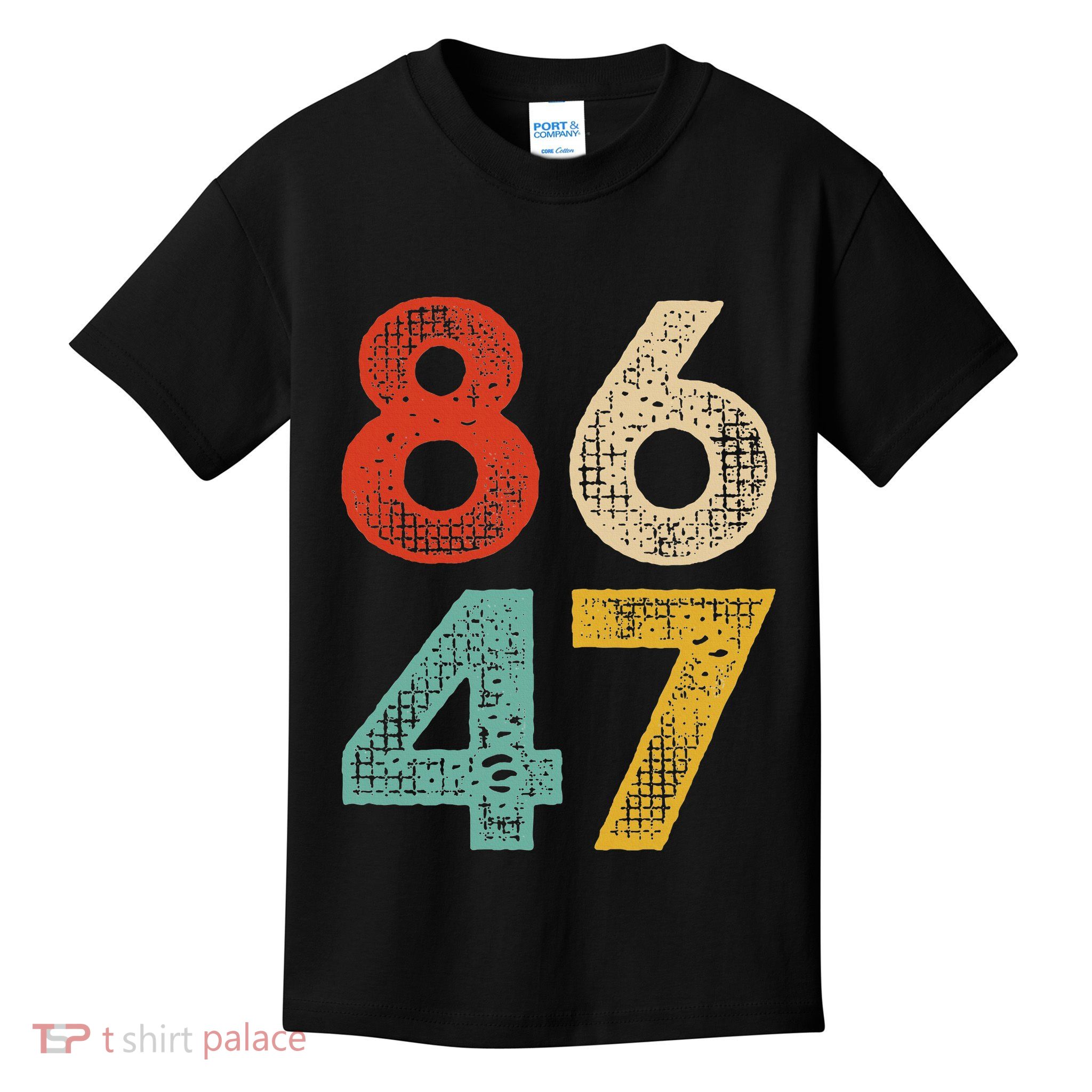 Vintage Classic 86 47 Anti Trump 2024 Impeach President Kids T-Shirt
