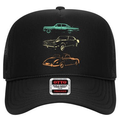 Vintage Cars 80s & 90s Retro High Crown Mesh Back Trucker Hat