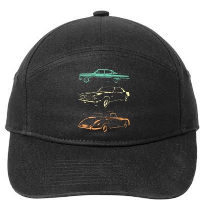 Vintage Cars 80s & 90s Retro 7-Panel Snapback Hat