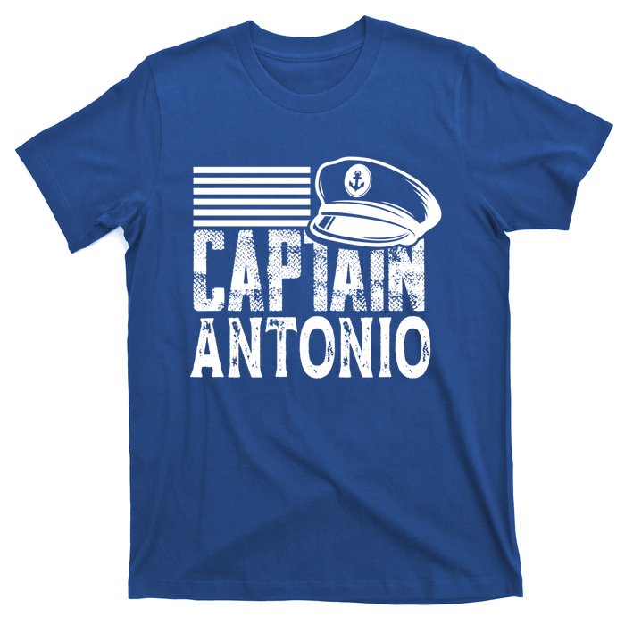 Vintage Captain Antonio Personalized Boating Captain Gift T-Shirt