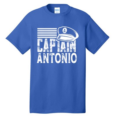 Vintage Captain Antonio Personalized Boating Captain Gift Tall T-Shirt