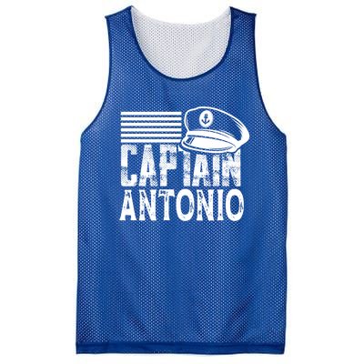 Vintage Captain Antonio Personalized Boating Captain Gift Mesh Reversible Basketball Jersey Tank