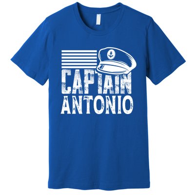 Vintage Captain Antonio Personalized Boating Captain Gift Premium T-Shirt