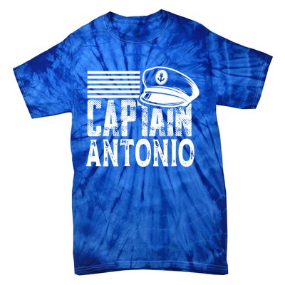 Vintage Captain Antonio Personalized Boating Captain Gift Tie-Dye T-Shirt