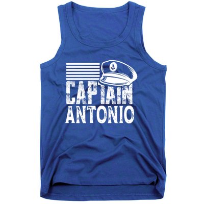 Vintage Captain Antonio Personalized Boating Captain Gift Tank Top